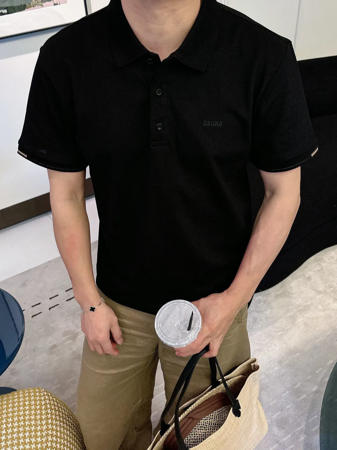 Z 2026ss New Arrival Classic logo Polo ！Classic ，Premium ！ ， ，Quality / ， ！ 100% ， ，Breathable ， ！ Classic LOGO ， ，LOGO ， ， Classic ！ ， ， LOW ， Versatile Polo ！ ：Black White Size：M-3xl